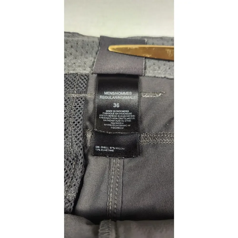 North Face Men's 36 BLK Nylon Activewear Shorts Zip Front
